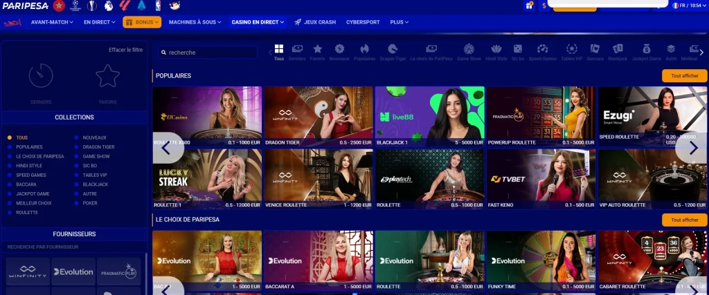 PariPesa Casino Games