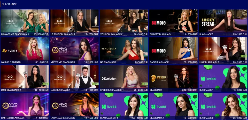 Live Blackjack at Paripesa